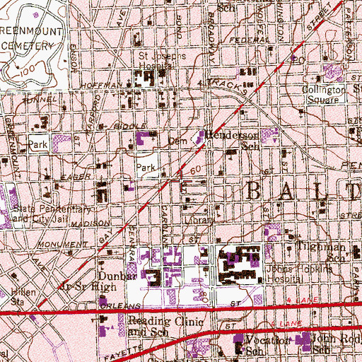Topographic Map of Friendship Baptist Church, MD