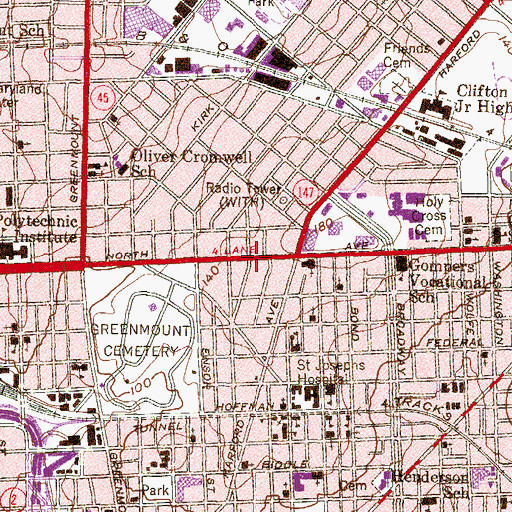 Topographic Map of Holy Church of Christ, MD