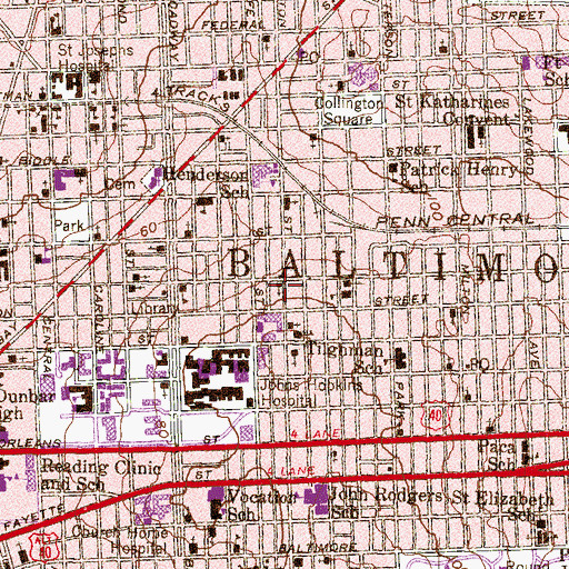 Topographic Map of John Wesley African Methodist Episcopal Zion Church, MD