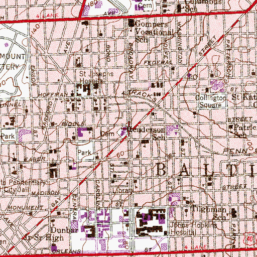 Topographic Map of Knox United Presbyterian Church, MD