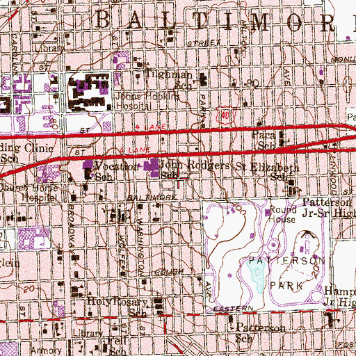 Topographic Map of Lemach Zedak Shomrei Hadas Congregation, MD