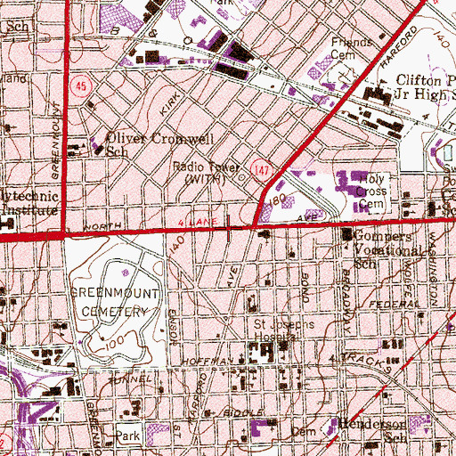 Topographic Map of Little Ark Missionary Baptist Church, MD