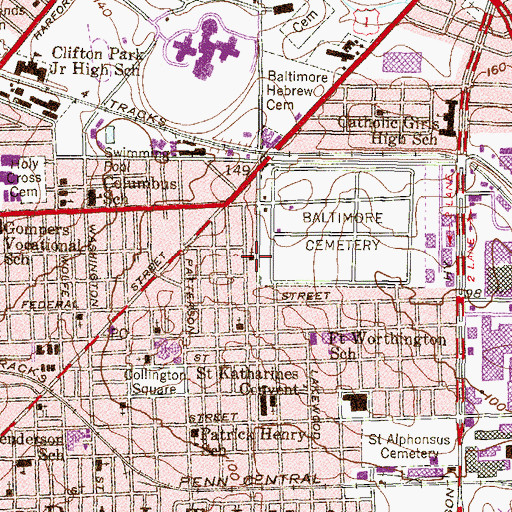 Topographic Map of Mount Calvary Star Baptist Church, MD