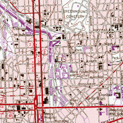 Topographic Map of Mount Zion Apostolic Church, MD