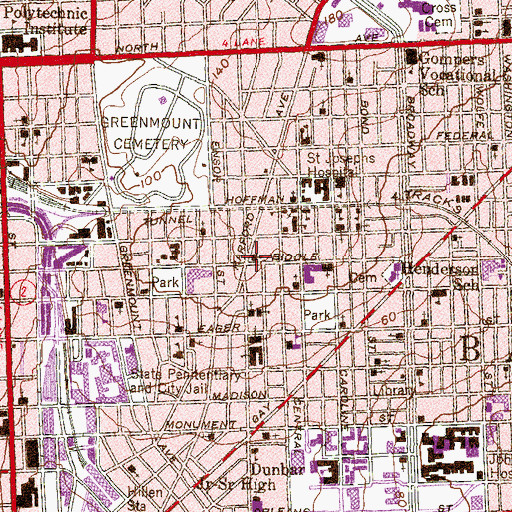 Topographic Map of Nazarene Baptist Church, MD