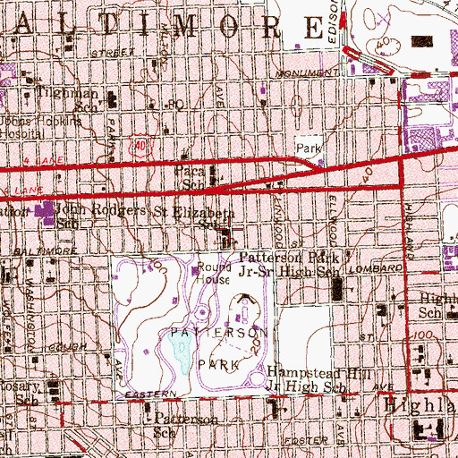 Topographic Map of Saint Elizabeths Convent, MD