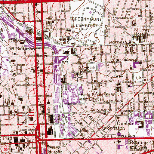 Topographic Map of Saint Frances Academy, MD