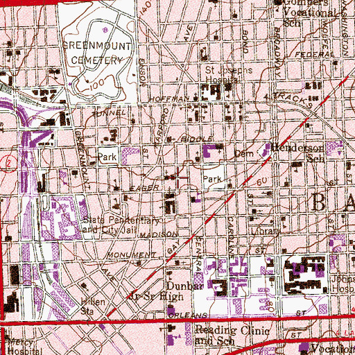 Topographic Map of Saint James and John School, MD