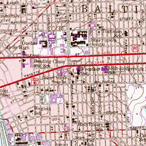 Topographic Map of Saint Marks Evangelical Lutheran Church, MD