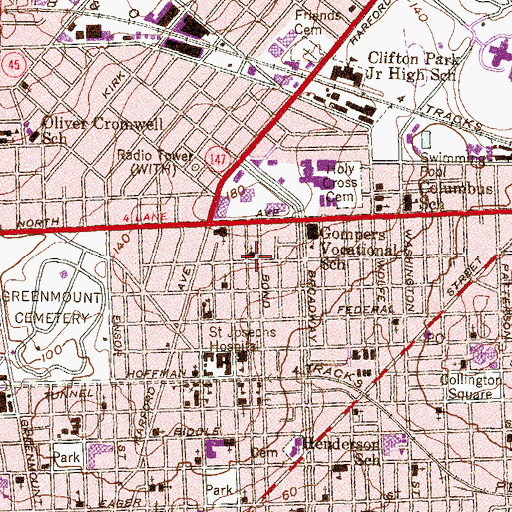 Topographic Map of Saint Matthews Episcopal Church, MD