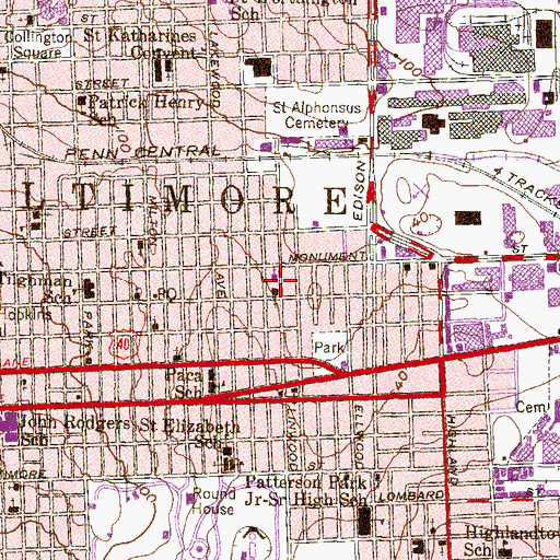 Topographic Map of Saint Pauls Methodist Church, MD