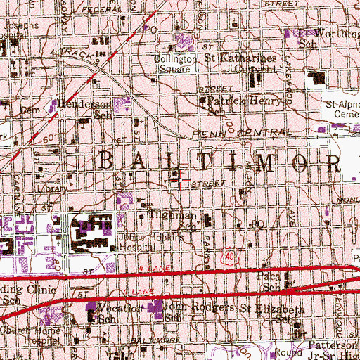 Topographic Map of Saint Wenceslaus School, MD