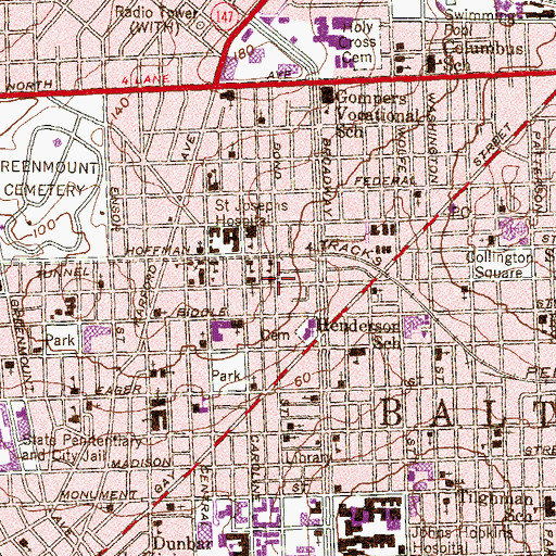 Topographic Map of New Cornerstone Baptist Church, MD