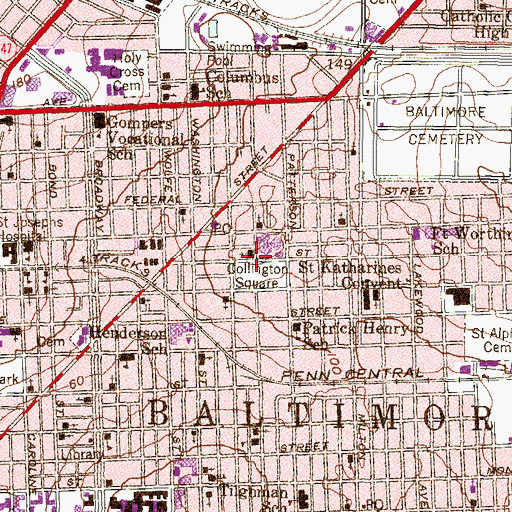 Topographic Map of Trinity African Methodist Episcopal Church, MD