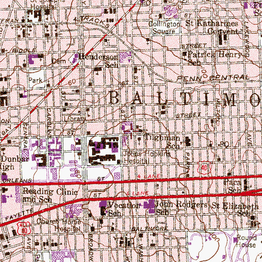 Topographic Map of William H Welch Medical Library, MD