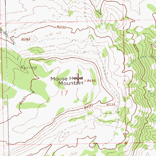 Topographic Map of Moose Head Mountain, CO