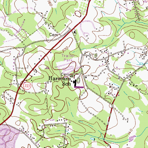 Topographic Map of Boyer Burial Ground, MD