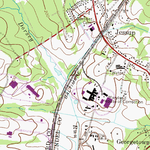 Topographic Map of Bridewell (historical), MD