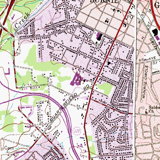 Topographic Map of Corkran Middle School, MD