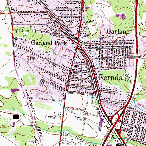 Topographic Map of Ferndale United Methodist Church, MD