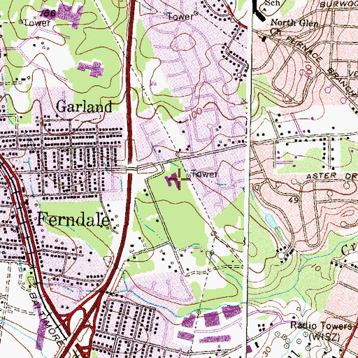 Topographic Map of George Cromwell Elementary School, MD