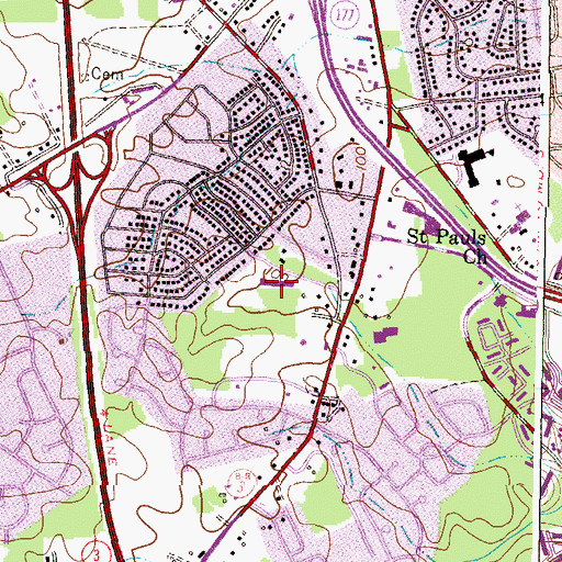 Topographic Map of Glen Burnie Park Elementary School, MD