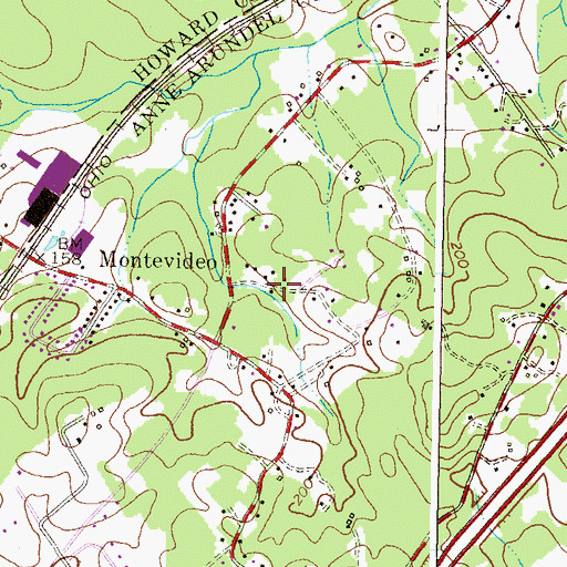 Topographic Map of Hanover Hills, MD