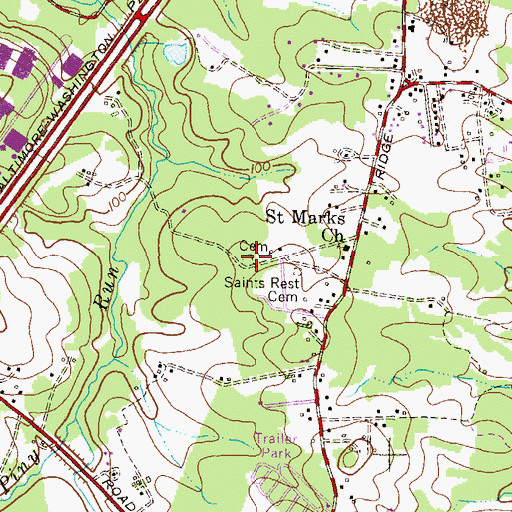 Topographic Map of Harman Cemetery, MD