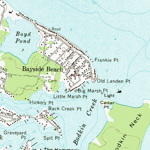 Topographic Map of Hickory Point, MD