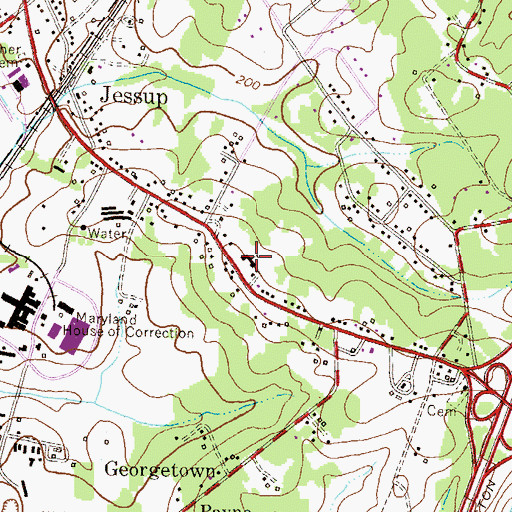 Topographic Map of Jessup Elementary School, MD