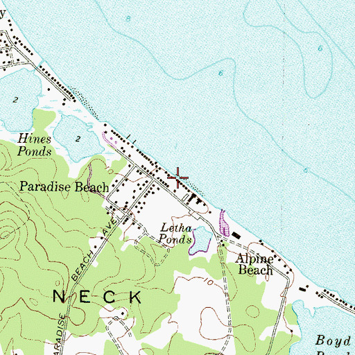 Topographic Map of Kurtz Beach, MD