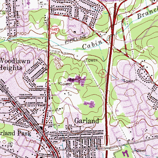 Topographic Map of North County High School, MD