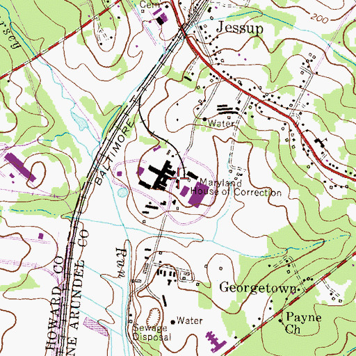 Topographic Map of Maryland House of Correction, MD