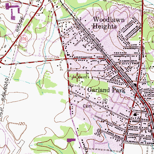 Topographic Map of Old Cromwell Cemetery, MD