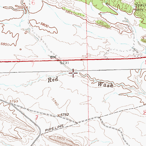 Topographic Map of Little Red Wash, CO