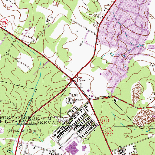 Topographic Map of Provinces Branch Library, MD