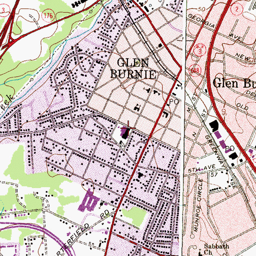 Topographic Map of Richard Henry Lee Elementary School, MD