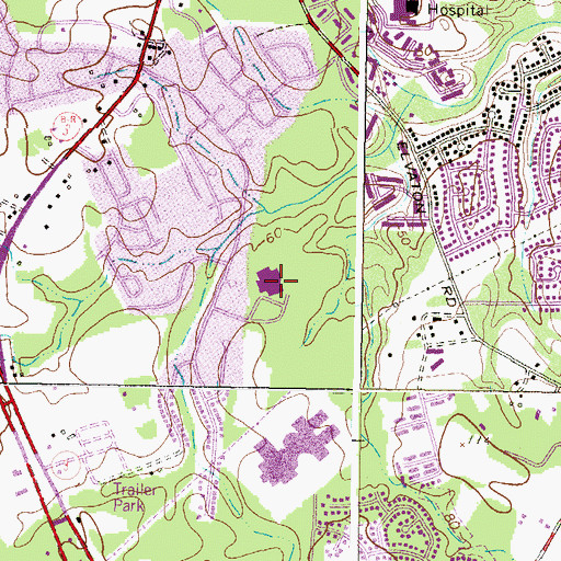 Topographic Map of Rippling Woods Elementary School, MD