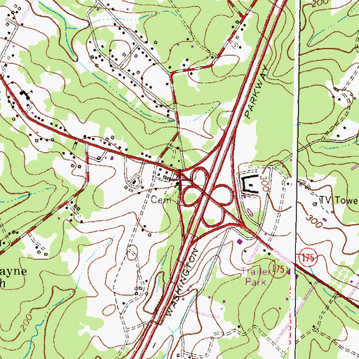Topographic Map of Saint Lawrence Roman Catholic Church, MD