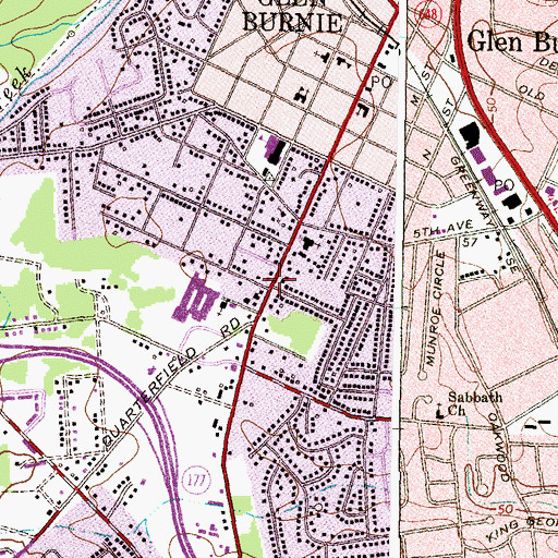 Topographic Map of Saunders, MD