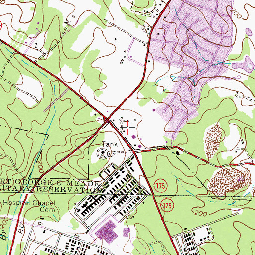 Topographic Map of Severn Square Shopping Center, MD