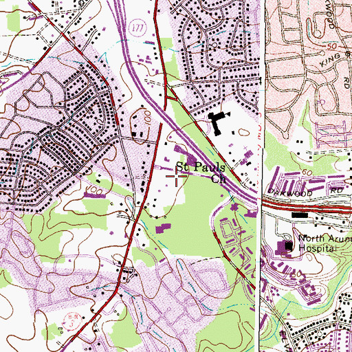 Topographic Map of Southgate Marketplace Shopping Center, MD