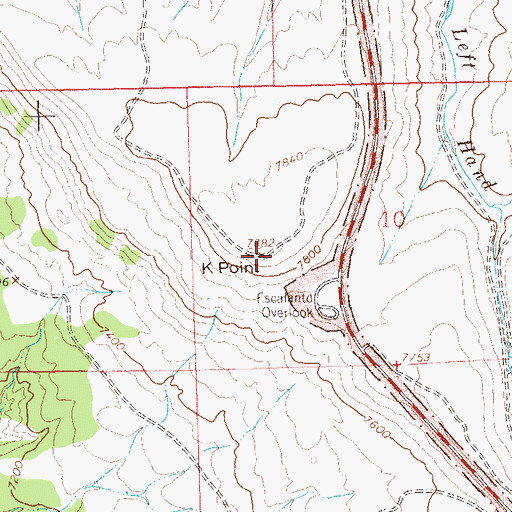 Topographic Map of K Point, CO