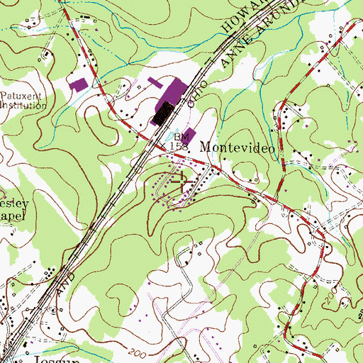 Topographic Map of Springwood, MD