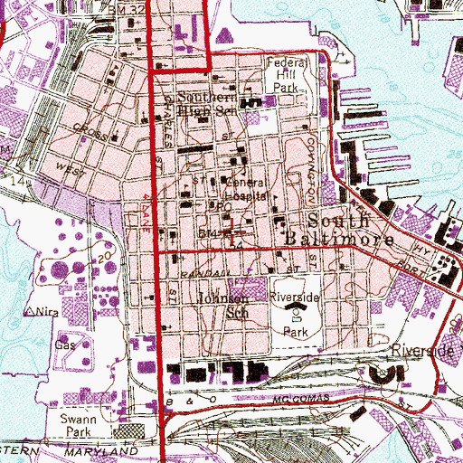 Topographic Map of Armistead Public School (historical), MD