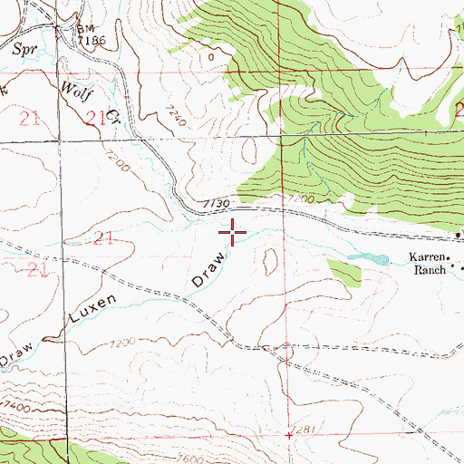 Topographic Map of Luxen Draw, CO