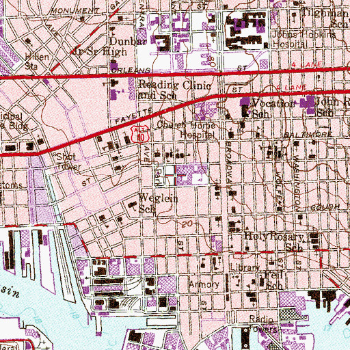 Topographic Map of City Springs Elementary / Middle School, MD