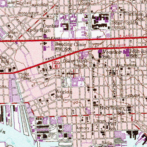 Topographic Map of First Apostolic Church, MD