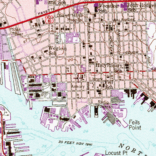 Topographic Map of Henry Fleet Primary School (historical), MD