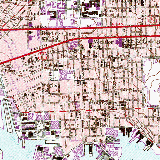 Topographic Map of Holy Cross Polish Catholic Church, MD